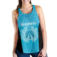 New Zealand Women Racerback Tank Fire Basketball Maori Tribal Sky Blue LT9 - Polynesian Pride