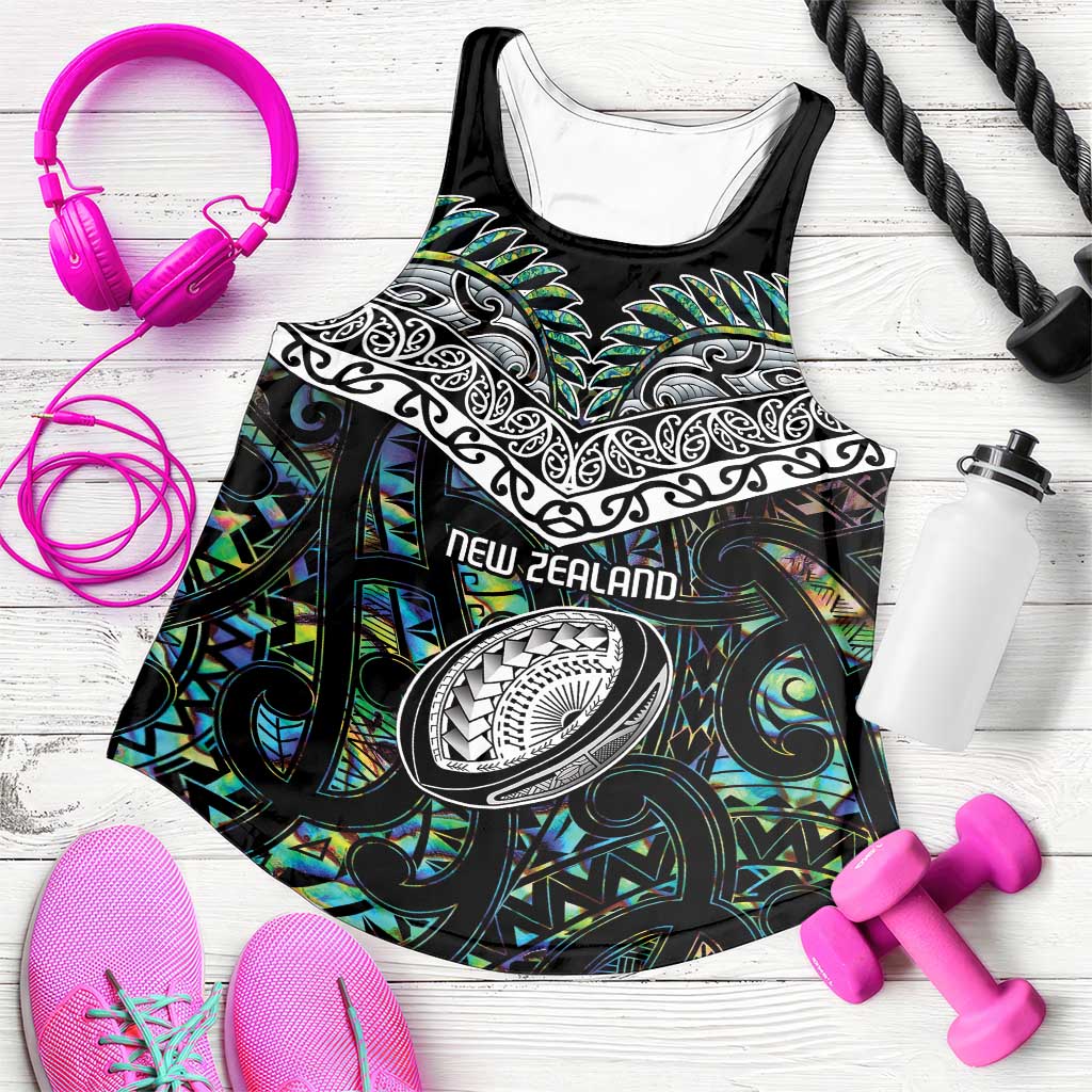 New Zealand Women Racerback Tank Maori Rugby Tattoo Papua Shell LT9 Green - Polynesian Pride