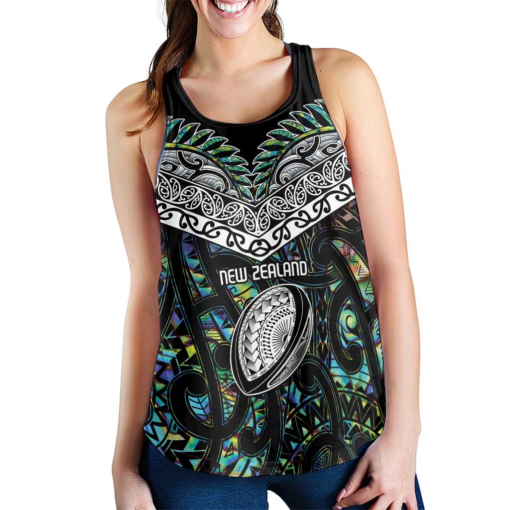New Zealand Women Racerback Tank Maori Rugby Tattoo Papua Shell LT9 - Polynesian Pride