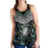 New Zealand Women Racerback Tank Maori Rugby Tattoo Papua Shell LT9 - Polynesian Pride