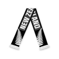 New Zealand World Football 2026 Soccer Scarf National Pride Never Stops LT9 White Fringe One Size Black - Polynesian Pride