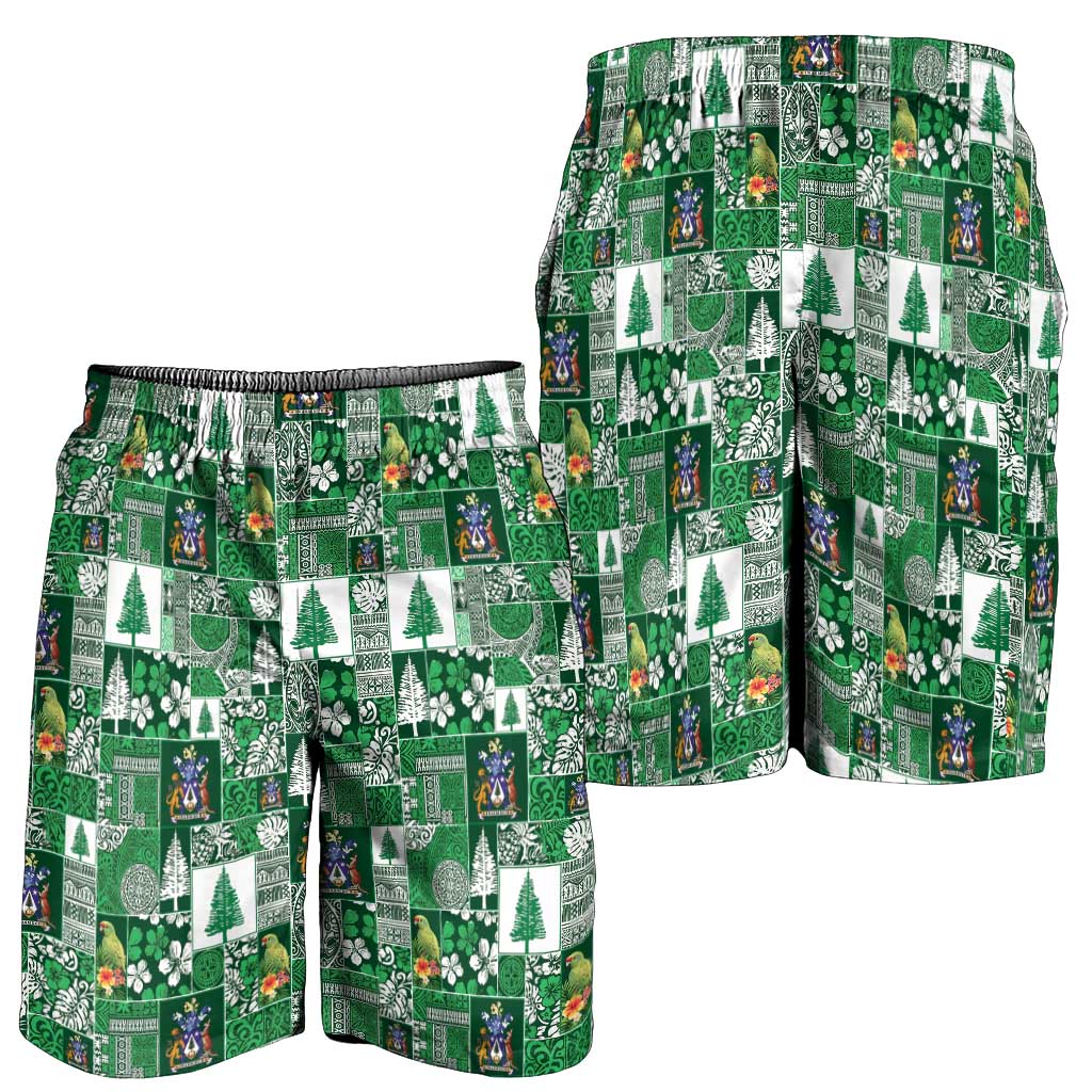 Norfolk Island Meri Krismas Shorts for Men Pacific Patchwork Xmas Vibes LT9 - Polynesian Pride