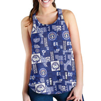 Northern Mariana Islands Magof Nochebuena Women Racerback Tank Pacific Patchwork Xmas Vibes LT9 - Polynesian Pride