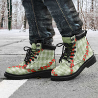 Omaomao Aloha Hawaii All Season Boots Rosebud Lei With Palaka Motif - Polynesian Pride