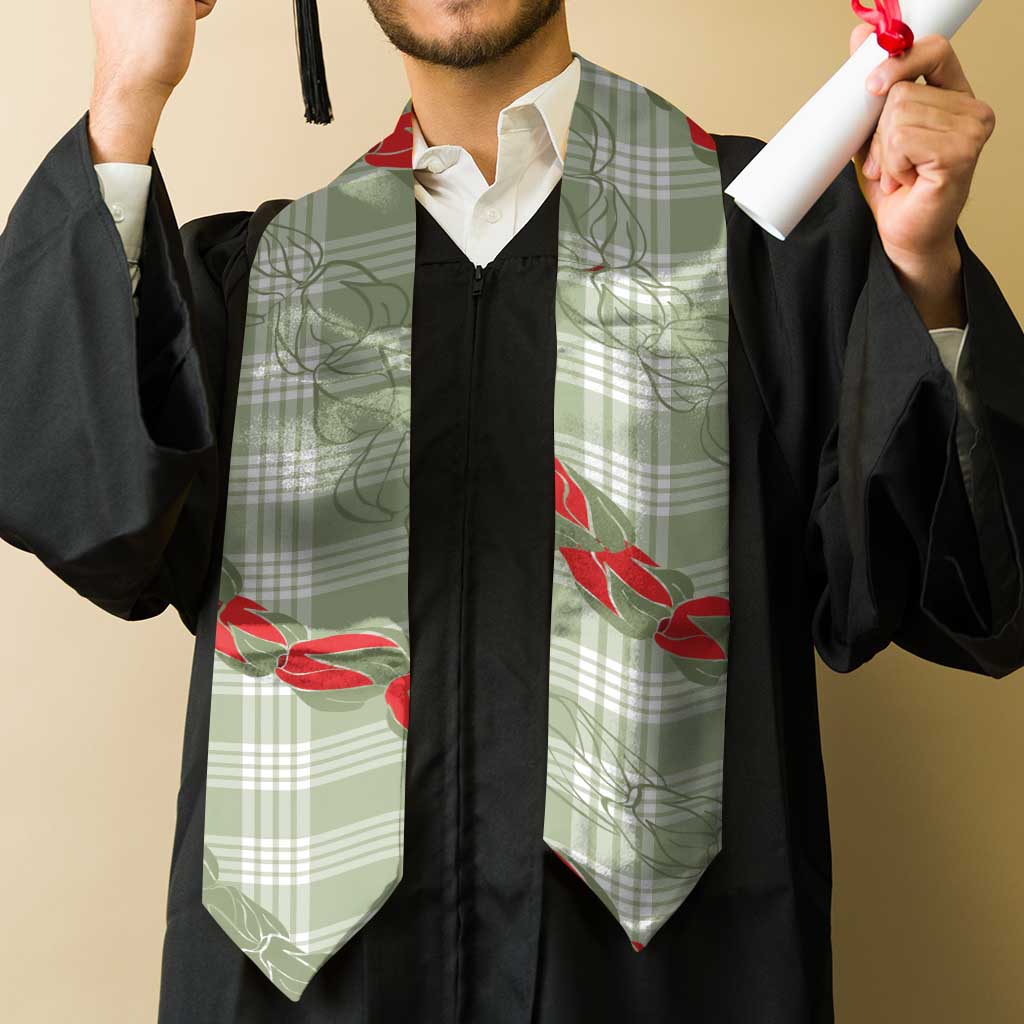 Omaomao Aloha Hawaii Graduation Stole Rosebud Lei With Palaka Motif LT14