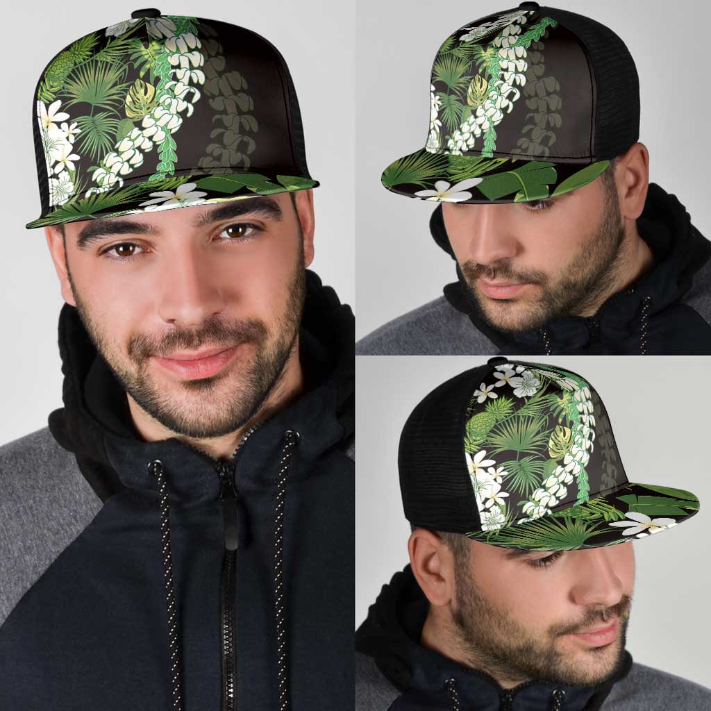 Omaomao Aloha Hawaii Lei Mesh Trucker Cap Tropical Flowers Elegant Vibe - Polynesian Pride