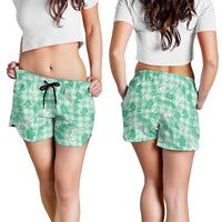 Omaomao Aloha Hawaii Shorts for Women Plumeria Lei With Palaka Motif LT14 - Polynesian Pride