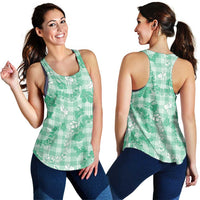 Omaomao Aloha Hawaii Women Racerback Tank Plumeria Lei With Palaka Motif LT14 - Polynesian Pride
