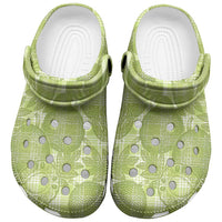 Omaomao Hawaii Breadfruit Palaka Motifs Clogs Shoes LT14 Green - Polynesian Pride