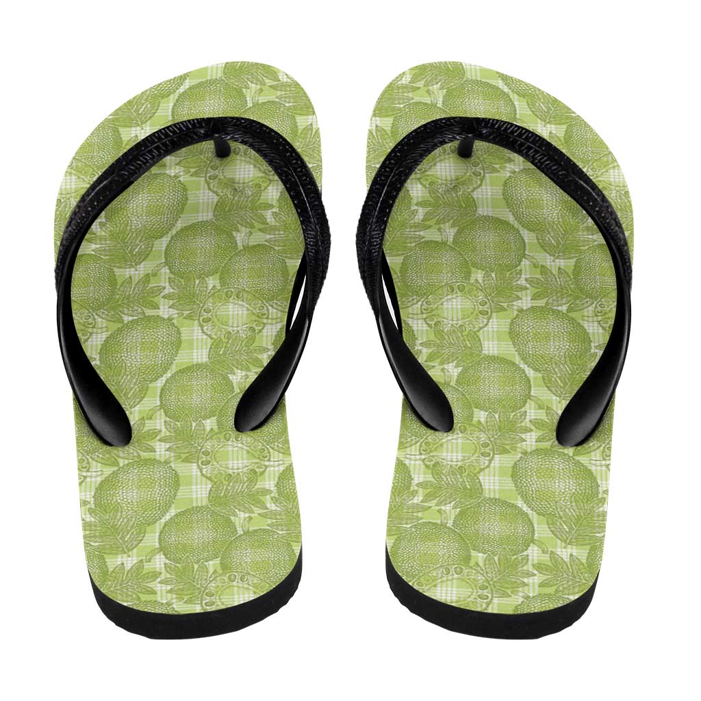 Omaomao Hawaii Breadfruit Palaka Motifs Flip Flops LT14 - Polynesian Pride