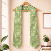 Omaomao Hawaii Breadfruit Palaka Motifs Graduation Stole LT14 One Size Green - Polynesian Pride
