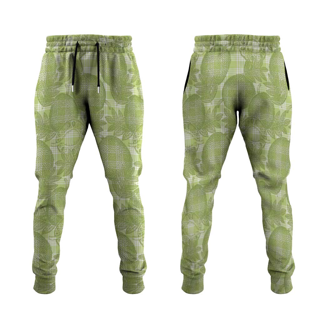 Omaomao Hawaii Breadfruit Palaka Motifs Jogger Pants LT14 Green - Polynesian Pride