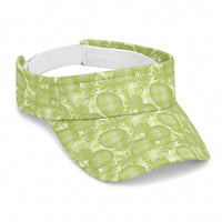 Omaomao Hawaii Breadfruit Palaka Motifs Sun Visor Cap LT14 Universal Fit Green - Polynesian Pride