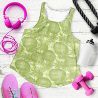 Omaomao Hawaii Breadfruit Palaka Motifs Women Racerback Tank LT14 Green - Polynesian Pride