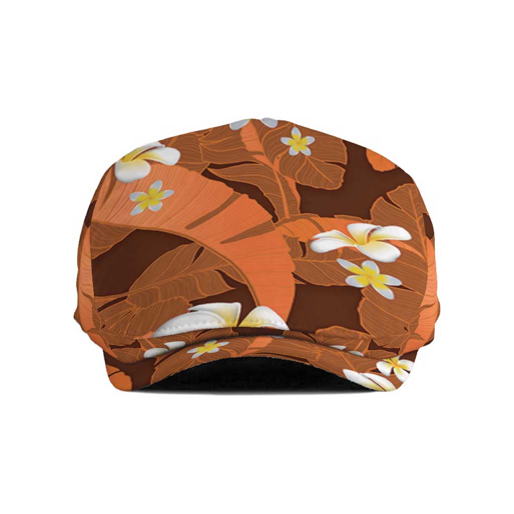 Orange Banana Leaf Hawaii Jeff Hat Lau Maia Plumeria Tropical Summer Vibes LT14 Orange - Polynesian Pride