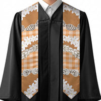 Orange Hawaii Tiare and Shell Lei Graduation Stole Hawaiian Palaka Luxury Vibes - Polynesian Pride