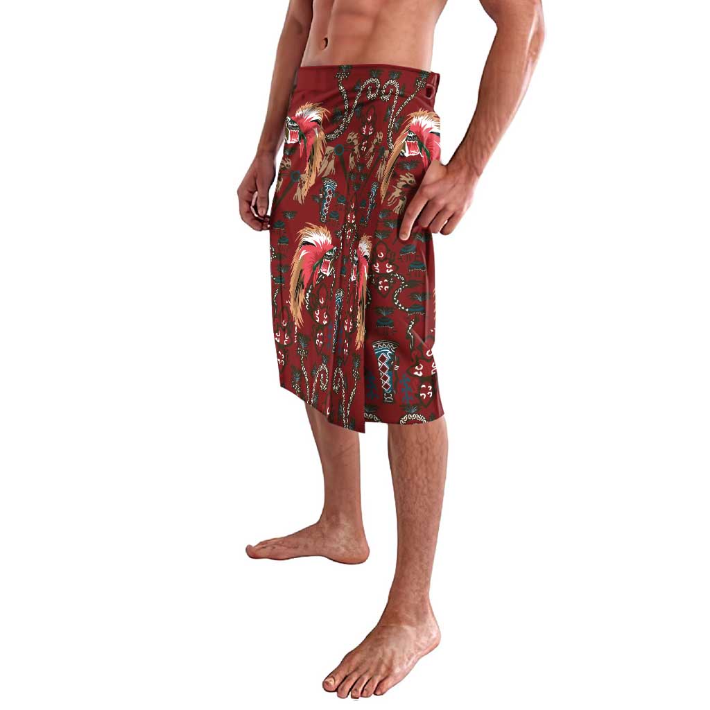 Oxblood Bird of Batik Papua Lavalava Exotic Natural Wealth of Papua LT9 - Polynesian Pride