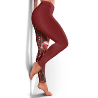 Oxblood Bird of Batik Papua Leggings Exotic Natural Wealth of Papua LT9 - Polynesian Pride