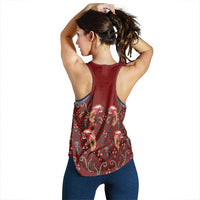 Oxblood Bird of Batik Papua Women Racerback Tank Exotic Natural Wealth of Papua LT9 - Polynesian Pride