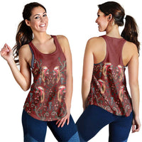 Oxblood Bird of Batik Papua Women Racerback Tank Exotic Natural Wealth of Papua LT9 - Polynesian Pride