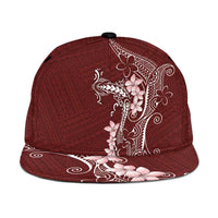 Oxblood Hawaii Snapback Cap Hammerhead Shark Tattoo Curve Polynesian LT14 One Size Oxblood - Polynesian Pride