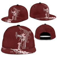 Oxblood Hawaii Snapback Cap Hammerhead Shark Tattoo Curve Polynesian LT14 - Polynesian Pride