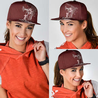 Oxblood Hawaii Snapback Cap Hammerhead Shark Tattoo Curve Polynesian LT14 - Polynesian Pride