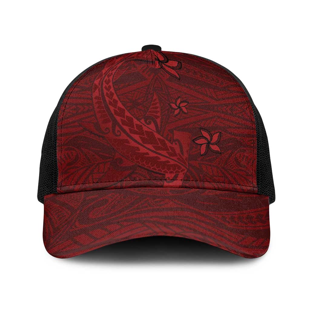 Oxblood Polynesia Baseball Net Cap Hawaiian Tribal Hammerhead Shark Tattoo - Polynesian Pride