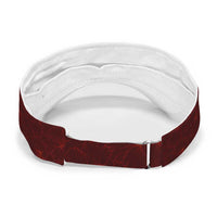 Oxblood Polynesia Sun Visor Cap Plumeria With Hibiscus Pattern Tropical Vibes