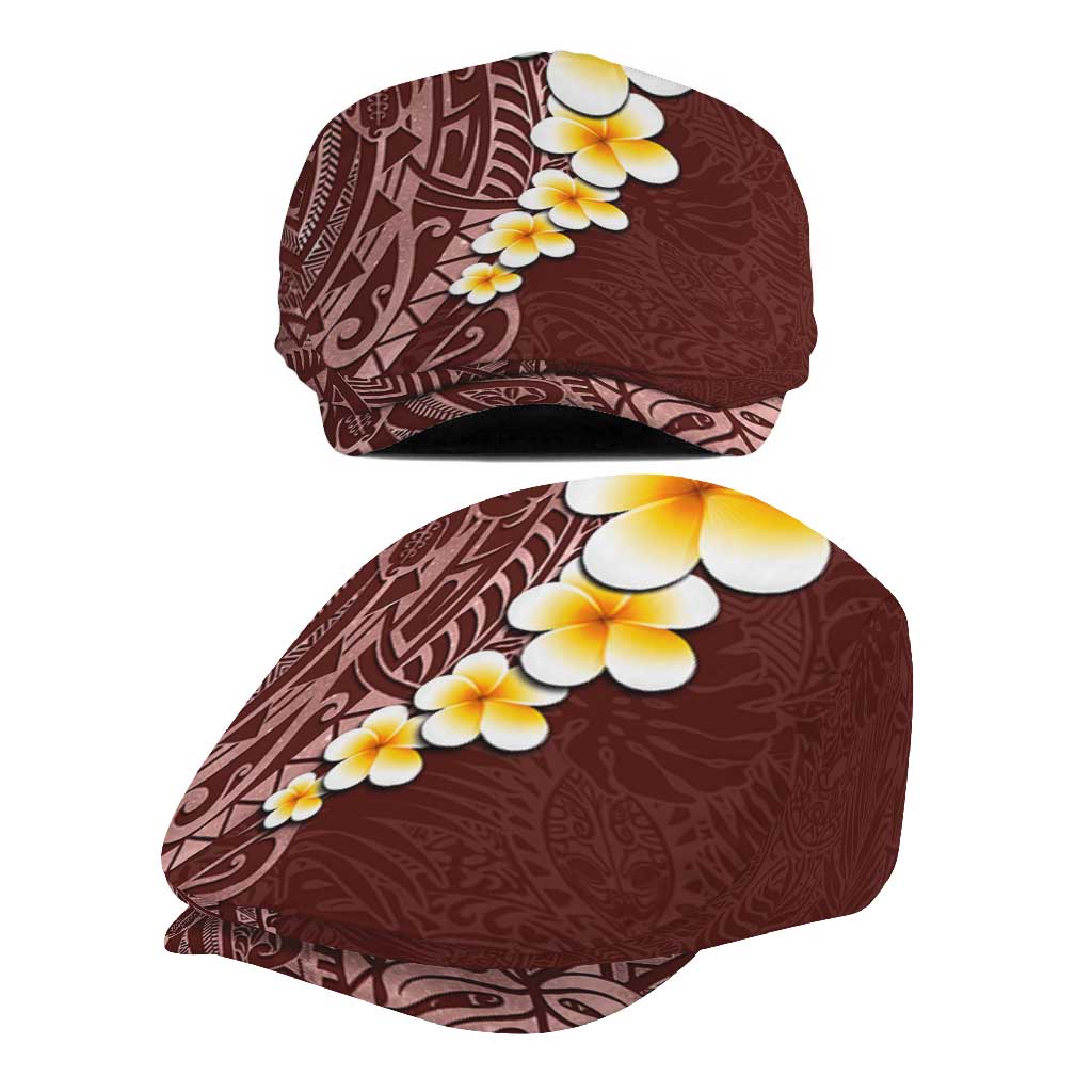 Oxblood Tropical Plumeria Galaxy Polynesian Art Jeff Hat - Polynesian Pride