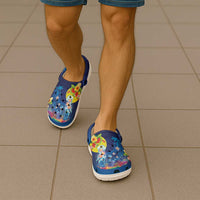 Palau Clogs Shoes Jellyfish with Coral Reefs Ocean Vibe and Tapa Pattern LT03 - Polynesian Pride