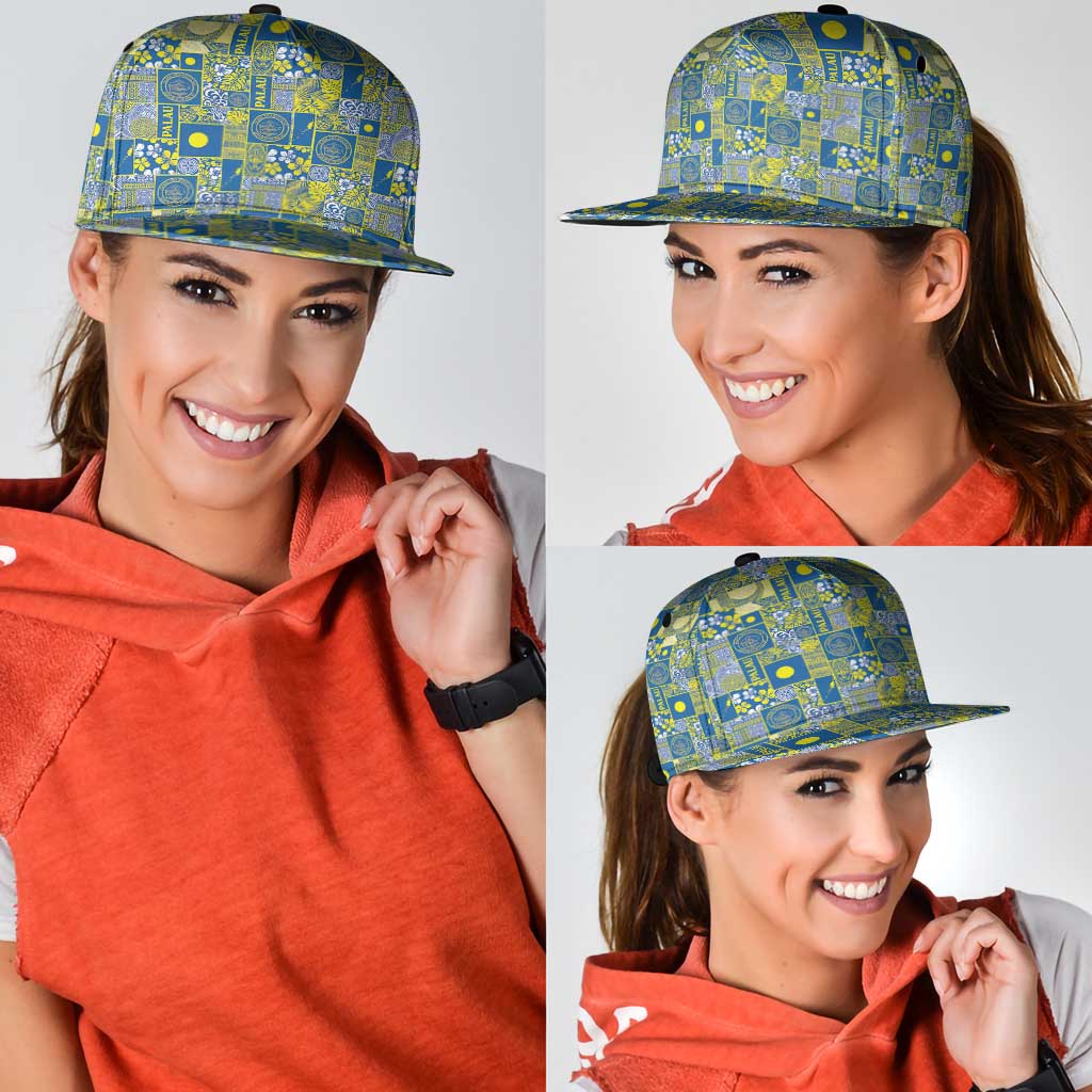Palau Ungil Kurismas Snapback Cap Pacific Patchwork Xmas Vibes - Polynesian Pride