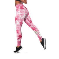 Paniolo Palaka Hawaiian Cowgirl Leggings LT9 Pink - Polynesian Pride