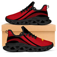 Papua New Guinea Clunky Sneakers Flag-Inspired Curve Style LT05 Black - Polynesian Pride