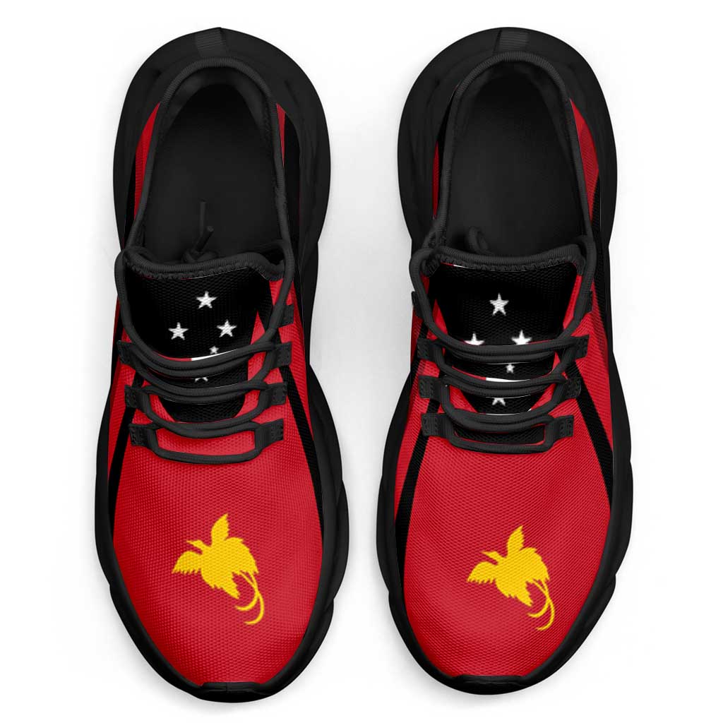 Papua New Guinea Clunky Sneakers Flag-Inspired Curve Style LT05 - Polynesian Pride