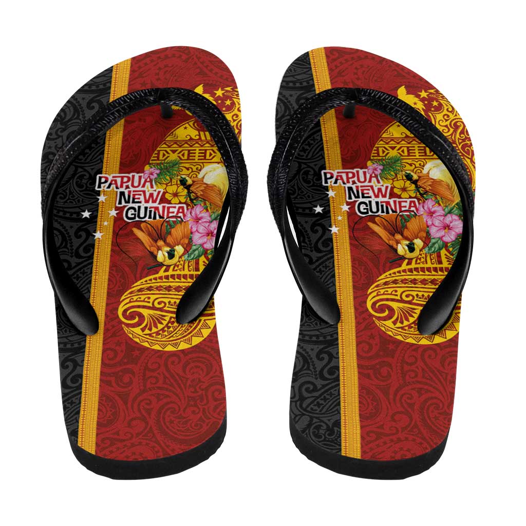 Papua New Guinea Flip Flops Birds-of-Paradise Melanesian Tattoos Tropical Plants