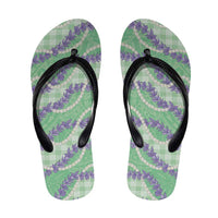 Pastel Green Hawaii Palaka Honohono Pikake Flip Flops Hawaiian Orchid Lei Polynesian Pattern LT14 Pastel Green - Polynesian Pride