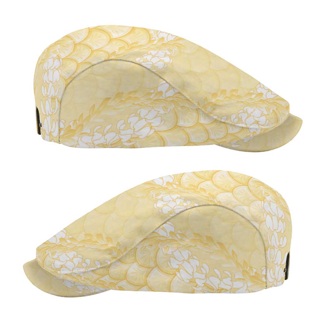 Pastel Yellow Mermaid Puakenikeni Maile Lei Jeff Hat