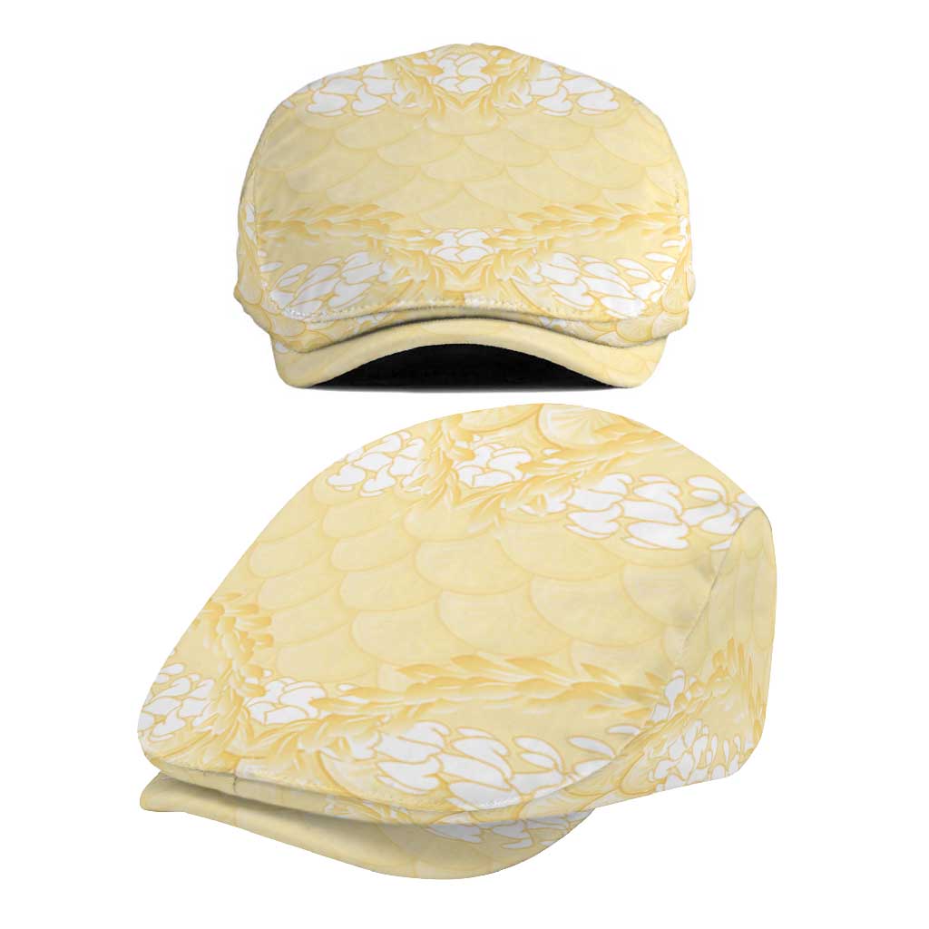 Pastel Yellow Mermaid Puakenikeni Maile Lei Jeff Hat