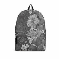 Pauli Hawai'i Hibiscus Backpack Polynesian Tribal Tattoo Pattern Floral Elements LT9 Soft Black - Polynesian Pride