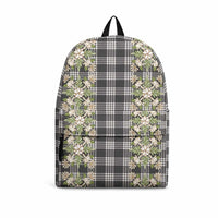 Pauli Hawai'i Palaka Squares Maile Leaf Backpack Flowers Hawaiian Quilt Patterns LT9 Soft Black - Polynesian Pride