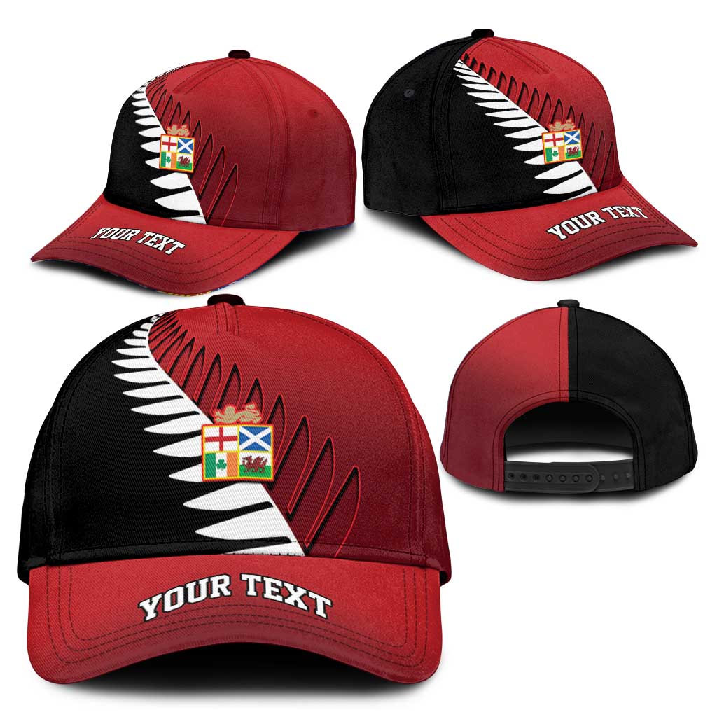 Personalised British Lions New Zealand Classic Cap Half Black Fern LT9 - Polynesian Pride