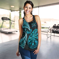 New Zealand Darts Women Racerback Tank Happiness Is A Tight Threesome Maori Paua Shell LT14 - Polynesian Pride