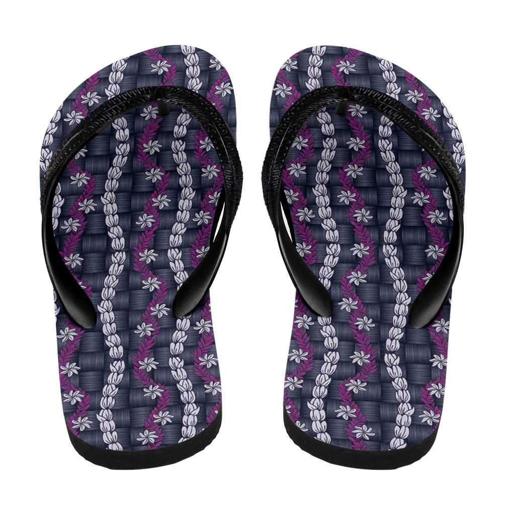 Pikake Maile Tiare Lei Flip Flops Poni Lauhala Pattern