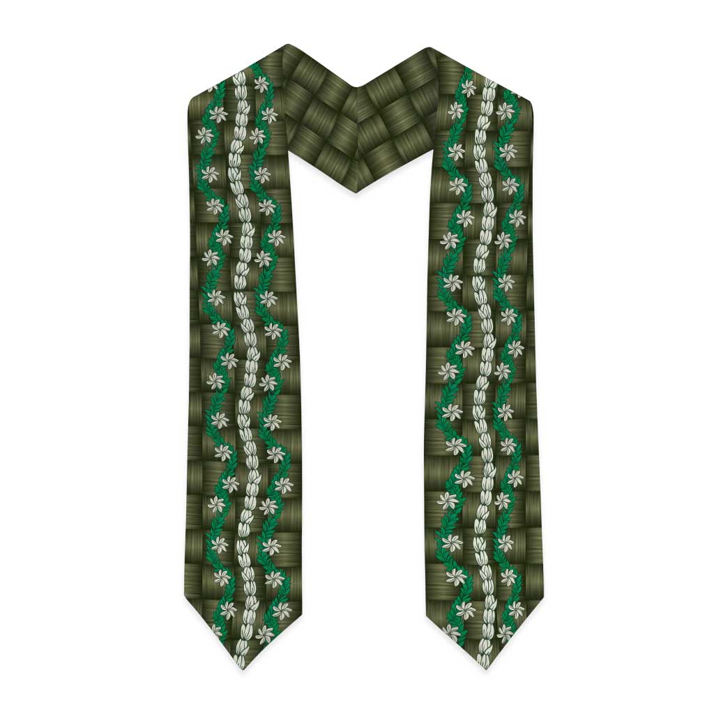 Pikake Maile Tiare Lei Graduation Stole Omaomao Lauhala Pattern