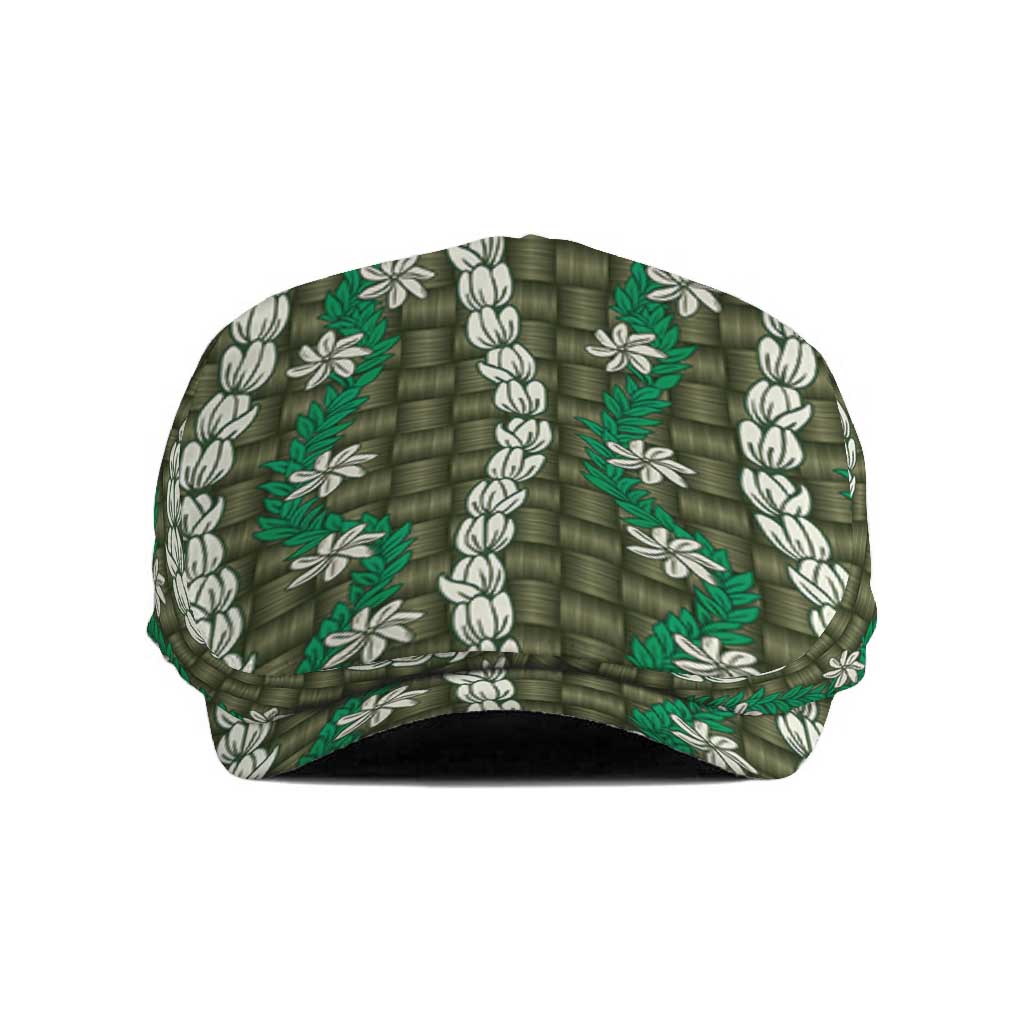 Pikake Maile Tiare Lei Jeff Hat Omaomao Lauhala Pattern LT01 Green - Polynesian Pride