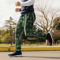 Pikake Maile Tiare Lei Jogger Pants Omaomao Lauhala Pattern