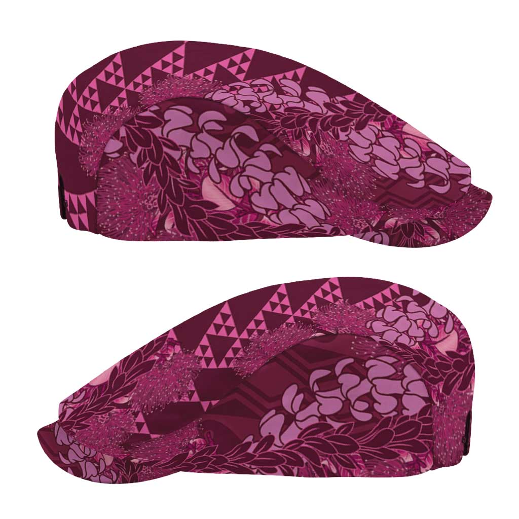 Pink Aloha Hawaii Jeff Hat Hawaiian Kakau Ohia Lehua Lei - Polynesian Pride