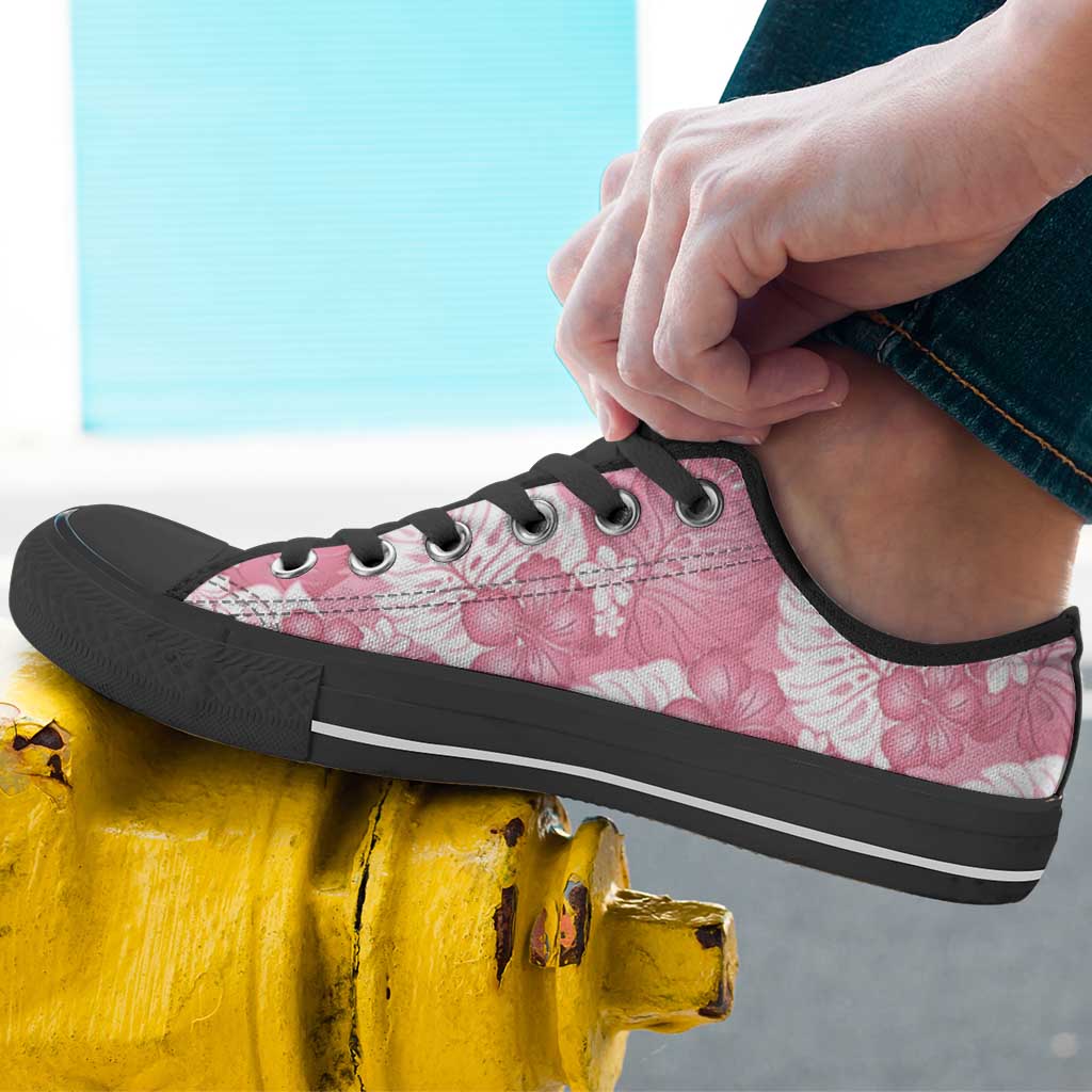 Pink Aloha Hawaii Low Top Shoes Monstera Hibiscus Plumeria Seamless Vibes - Polynesian Pride