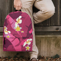 Pink Banana Leaf Hawaii Backpack Lau Maia Plumeria Tropical Summer Vibes LT14 - Polynesian Pride